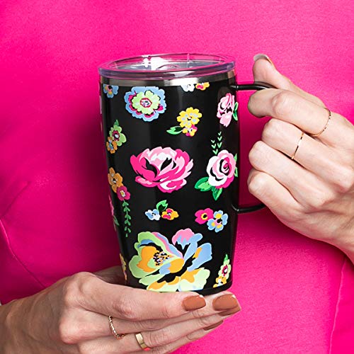 Swig Life 18oz Triple Insulated Travel Mug with Handle and Lid, Dishwasher Safe, Double Wall, and Vacuum Sealed Stainless Steel Coffee Mug in Dragon Glass Print (Multiple Patterns Available)