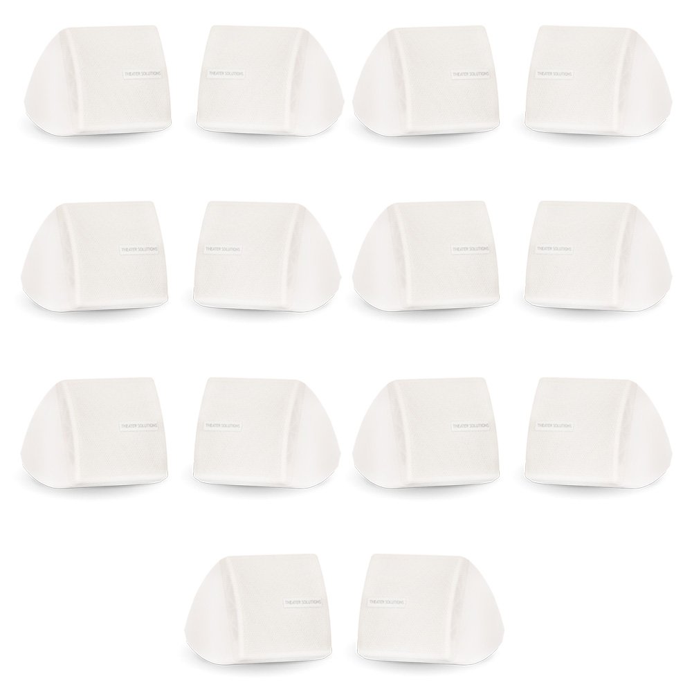 Theater Solutions TS30W Mountable Indoor Speakers White Bookshelf 7 Pair Pack
