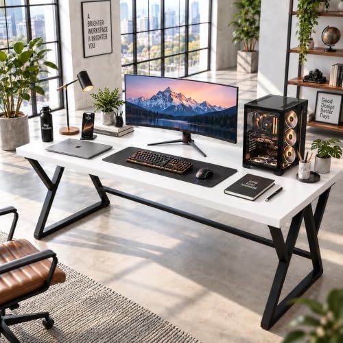 Klaxon Modern Computer Table for Home PC – Multipurpose Office Desk for Home & Work | Gaming Table, Computer Table, Desktop Table for Home Office (Riv