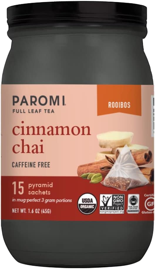 Cinnamon Chai Rooibos Organic Tea, Signature Jar, 15 Count (Pack of 3)