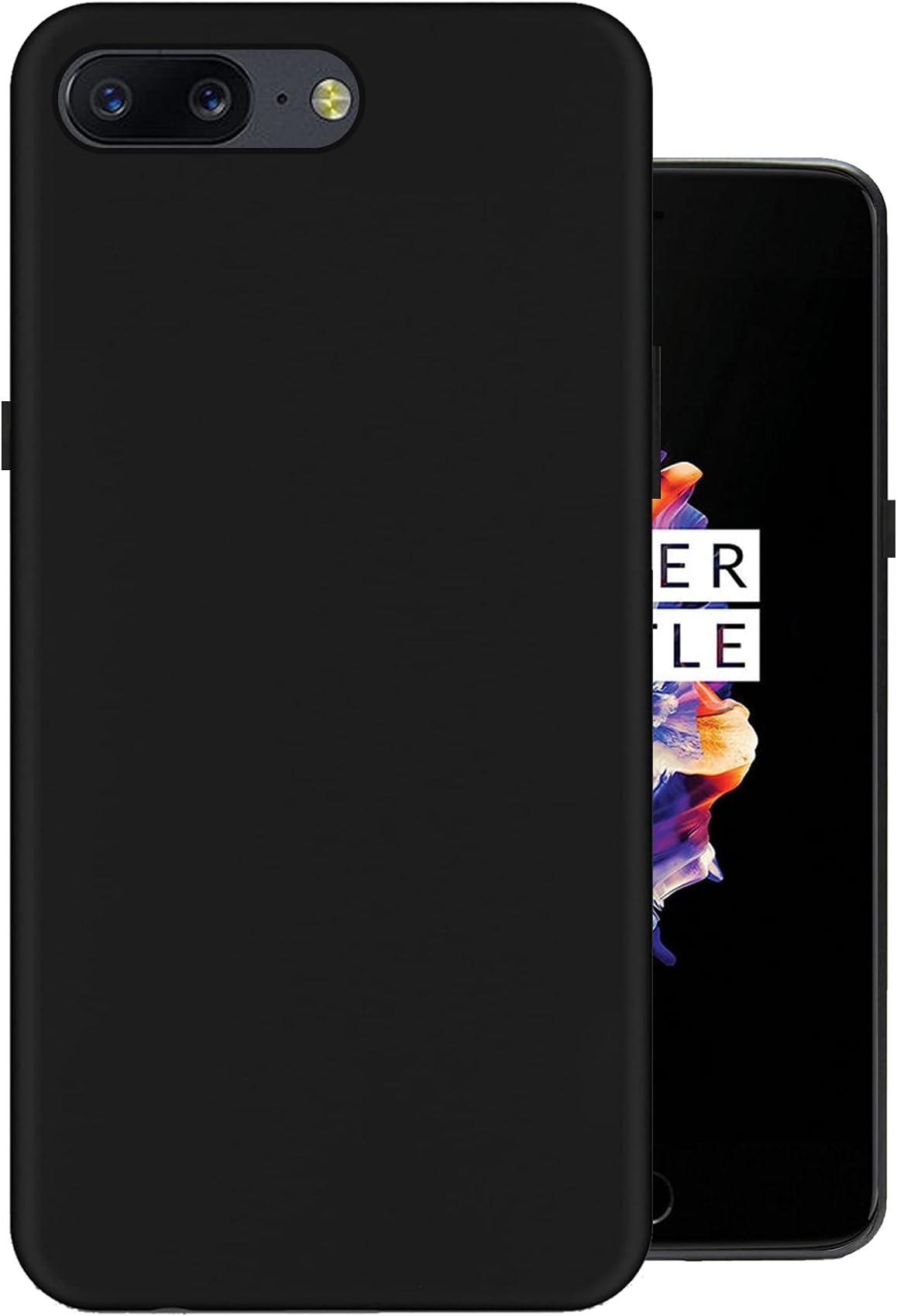 HELLO ZONE Exclusive Dotted Matte Finish Soft Rubberised Back Case Cover for OnePlus 5 - Black (Matte Finish)