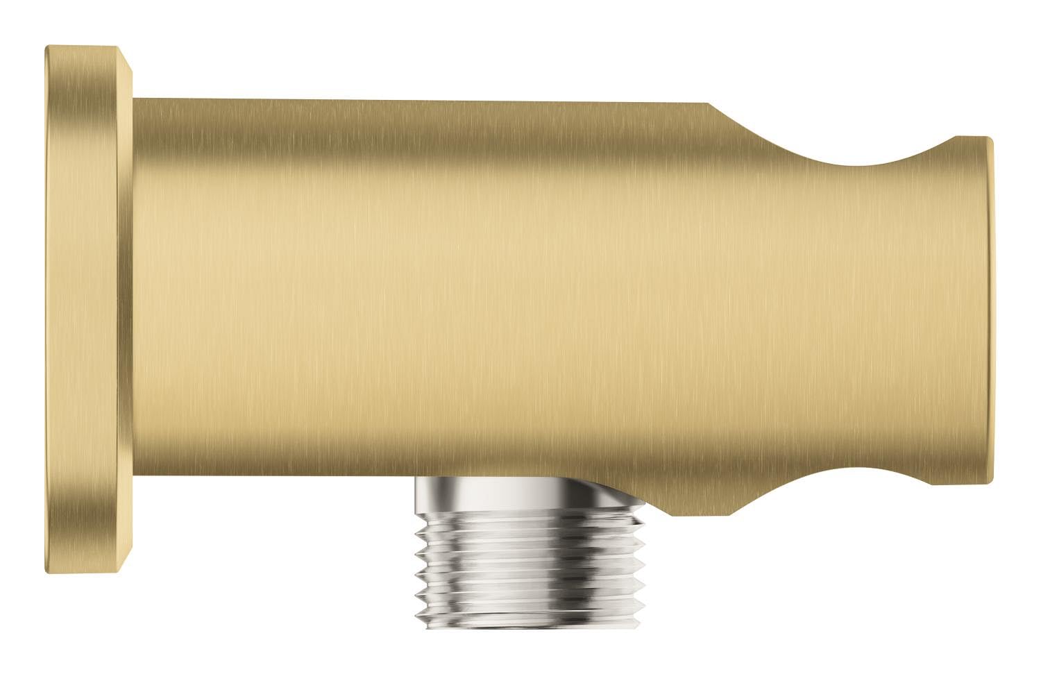 GROHE Rainshower Codo de Salida de Ducha con Soporte para Teleducha y Embellecedor Redondo Ø 48 mm, Rosca de Conexión Macho 1/2", Montaje en Pared, Protección contra Retorno, Oro, 26658GN0