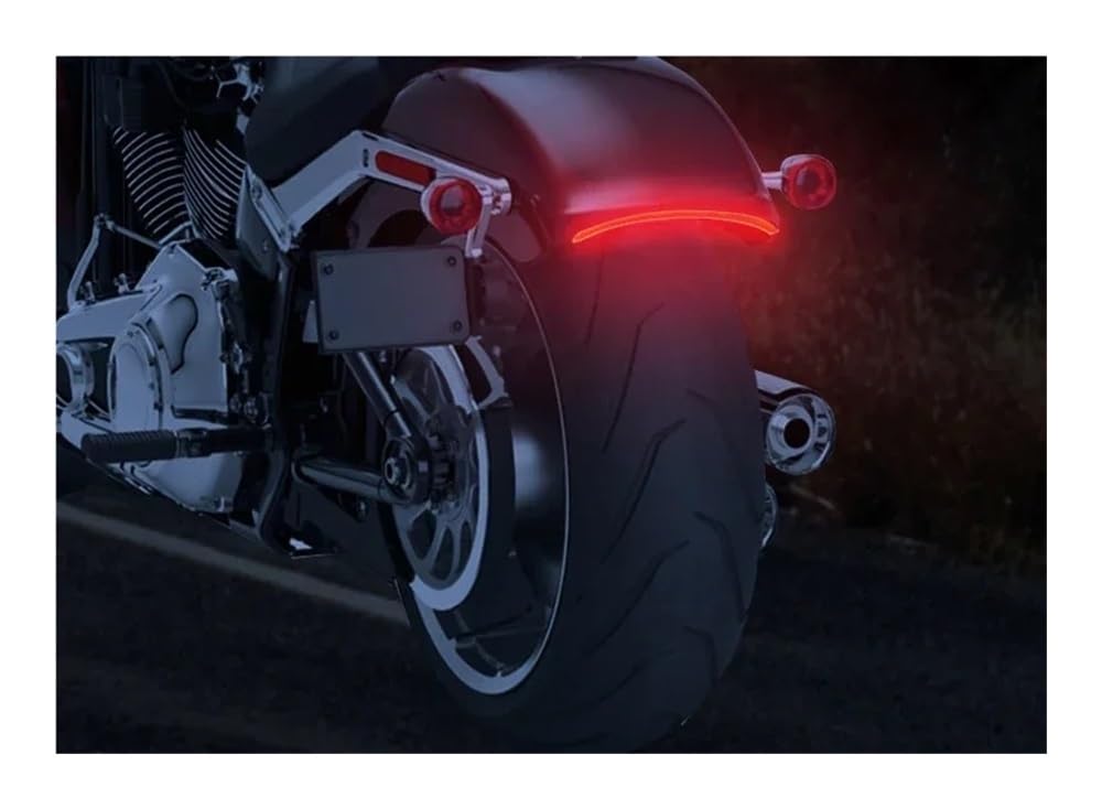 Moto LED Stop Freno per moto posteriore a LED indicatore | Parafango posteriore per moto posteriore a LED indicatore direzione luce posteriore del freno di marcia per Softail Fat Bob
