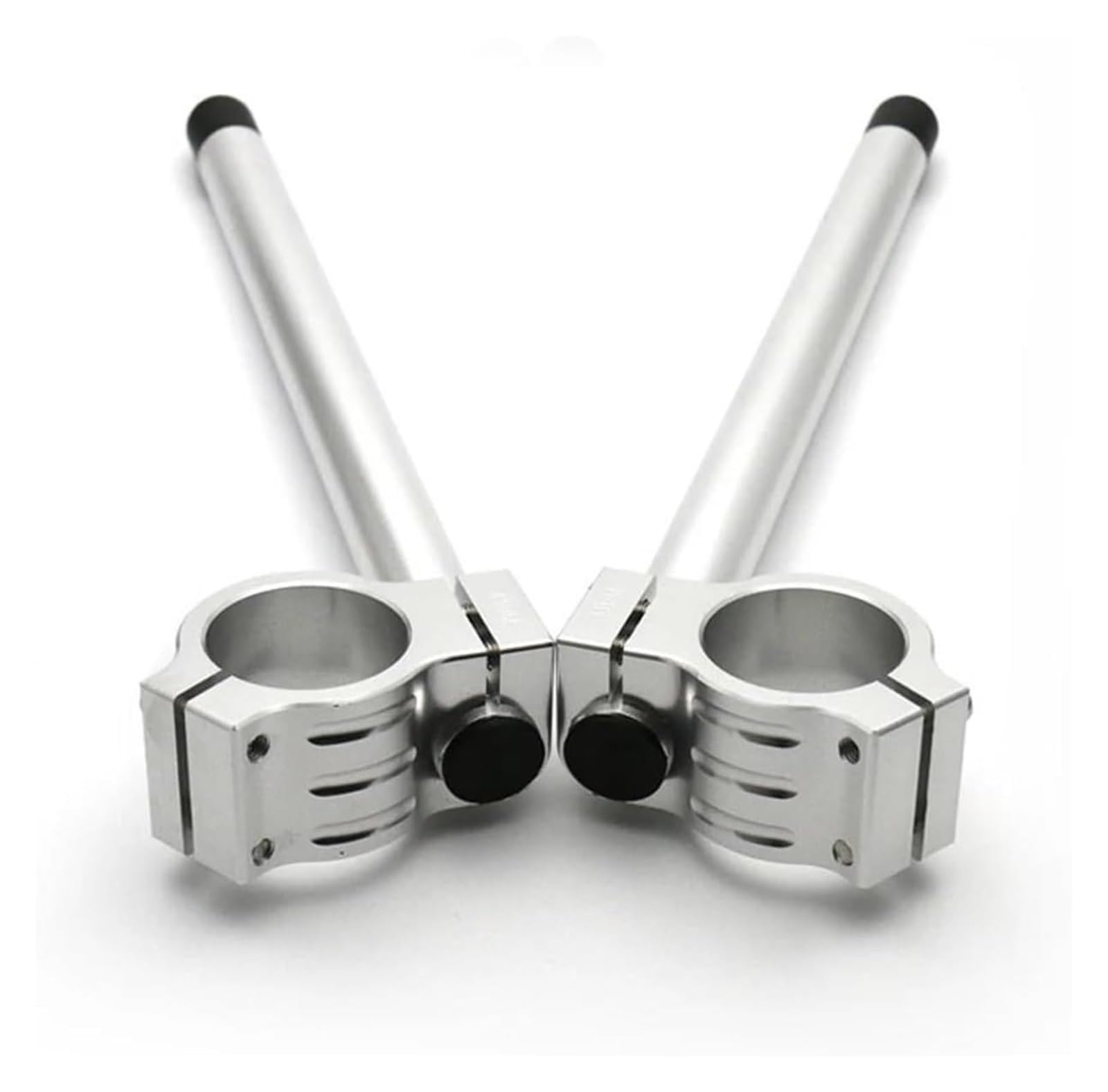 Alzas Manillar Motocicleta Clip De Tubo De Horquilla Universal Manillar para Motocicleta Tipo Cafe Racer Elevadores De Barra De Manillar(36mm Silver)