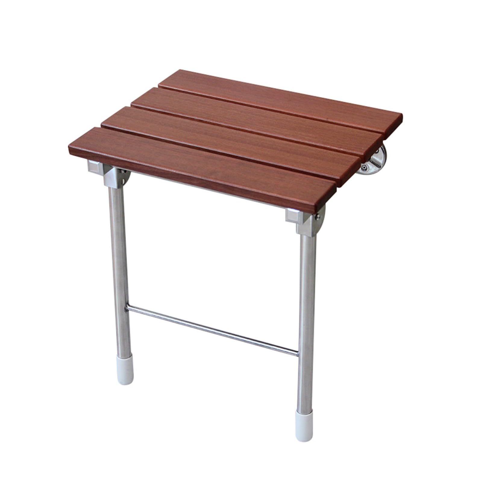 Asiento Ducha Plegable Pared Montada,Silla Abatible Ducha Montado en la Pared,Taburete Baño Banqueta Ducha para Personas Mayores Minusvalidos Adultos,Asiento de Ducha Plegable de Madera