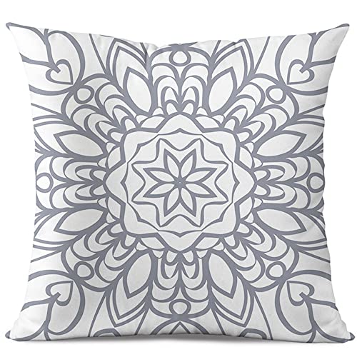 Granila Boho Throw Pillow Covers 18X18 Set Of 4, Gray And White Modern Simple Decorative Pillow Cases For Sofa Couch Living Room Farmhouse Home Decor #TOP2