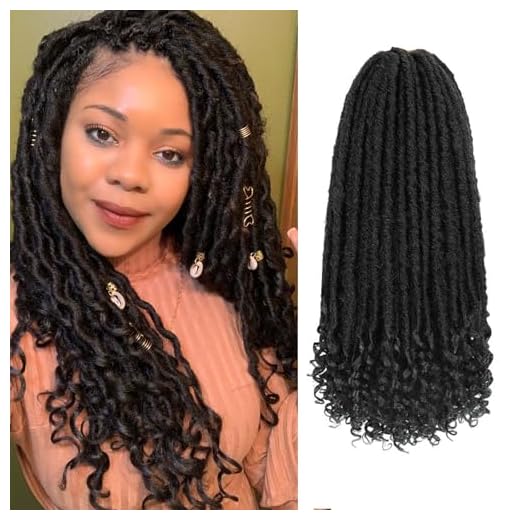 Goddess Locs Crochet Hair 6 Packs 16 Inch Straight Faux Locs Crochet Hair for Black Women, Crochet Pre-Looped Curly Hair Soft Faux Locs Synthetic Braiding Hair Extensions (16 Inch, 6 Packs, 1B#)