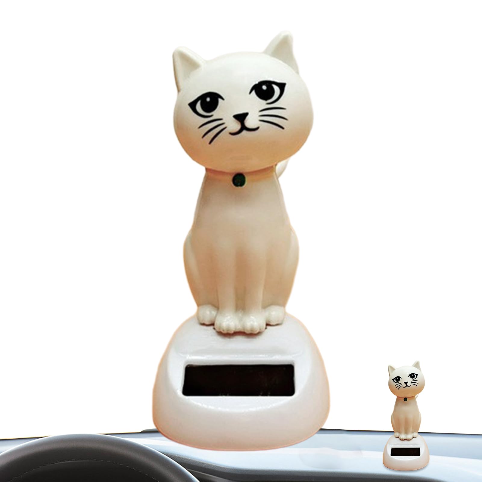 Figurine Animée Solaire Figurine Solaire Chat Oscillant - Décoration Tableau De Bord Voiture - 6,4cm Figurine Solaire Voiture