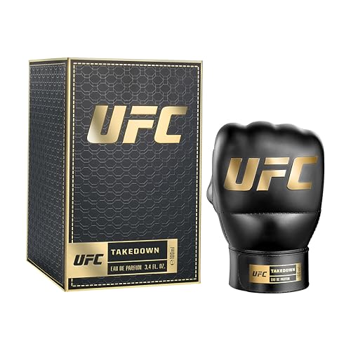 Image of UFC Takedown - Cologne for Men - Long Lasting Marine Amber Scent - Perfume for Men with Mint Pepper Patchouli Notes in UFC Glove Bottle - 3.4 oz.