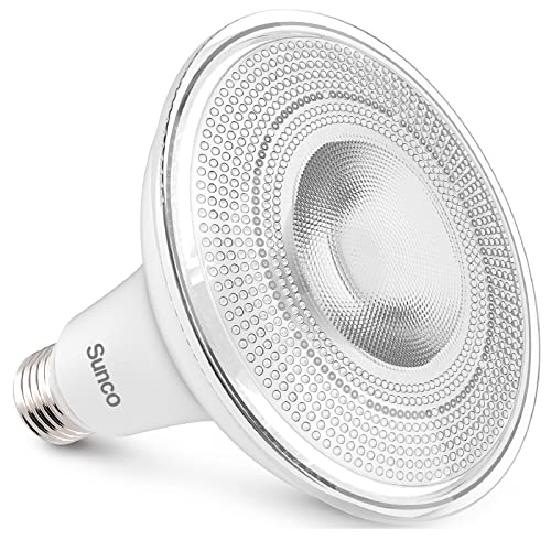 Sunco Outdoor Led Flood Light, 1250 Lm Waterproof Par38 Led Bulb, Dusk To Dawn, 120W Equivalent 15W, Exterior, Wet-Rated, 5000K Daylight, E26 Base, Ul #TOP24