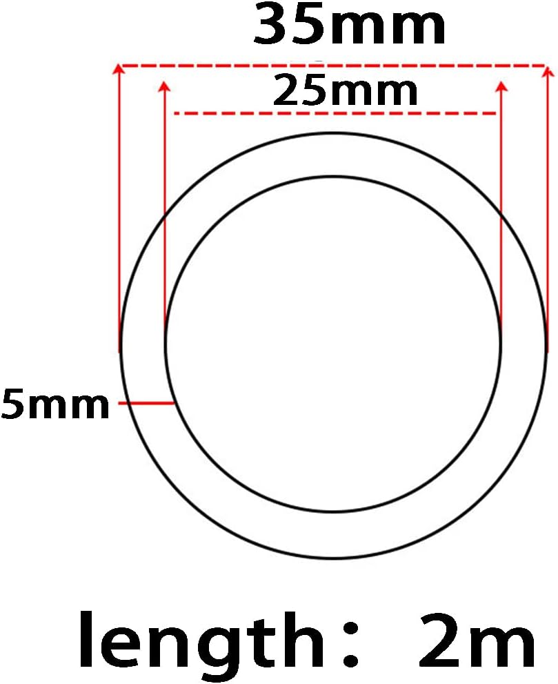 Silicone Tube Flexible Silicone Rubber Tubing Water Air Hose Pipe Translucent,Length 2m Inner Diameter 25mm Outer Diameter 35mm