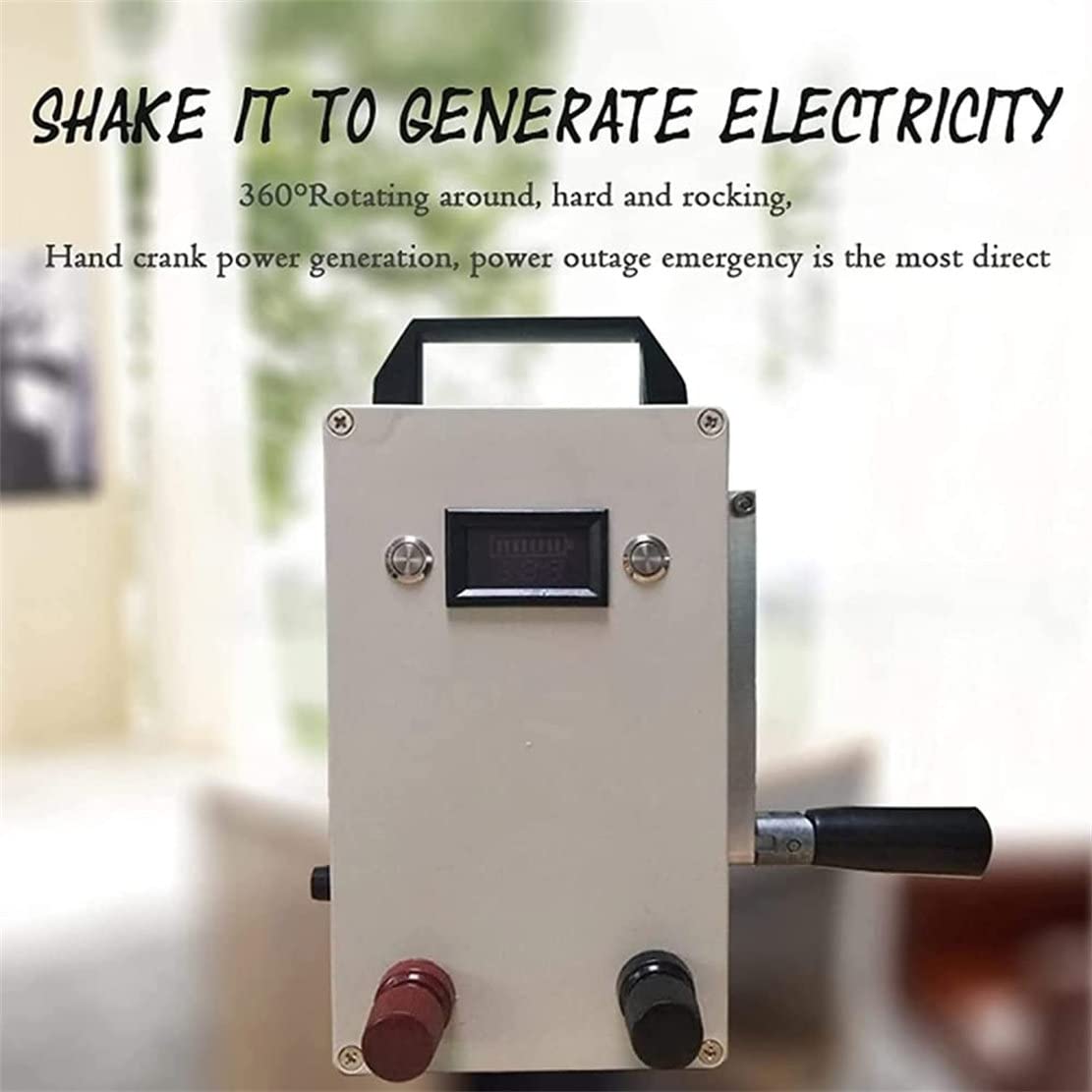 Generador de manivela de 150 W, dinamo de emergencia de alta potencia para teléfono móvil y computadora con enchufe USB, ideal para arrancar al aire libre y coche