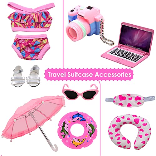 Acelane American Doll Travel Suitcase Play Set For Girl 18 Inch Doll thumb #2