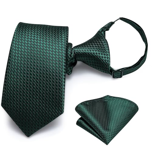 Image of Hi-Tie Boys Tie Pre-Tied Pocket Square Set Adjustable Kids Neckties Age 7-11 Years School UniForm Graduation