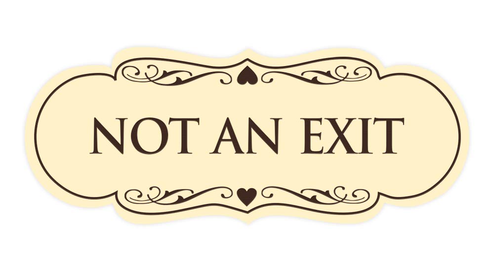 Signs ByLITA Designer Not an Exit Sign (Multipack) (Ivory/Dark Brown) - Large