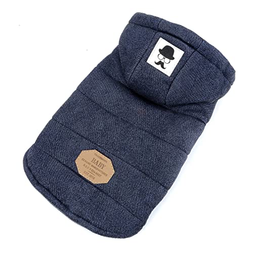 Chaqueta de lana para perros pequeños con capucha abrigo gris 2
