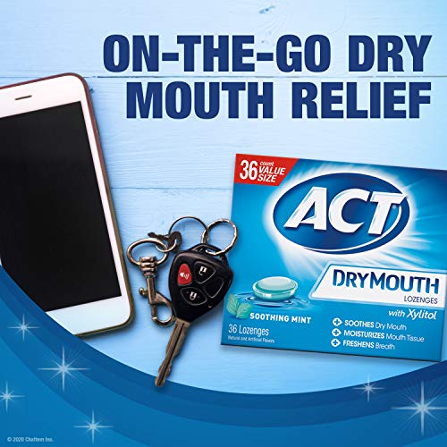 image for ACT Dry Mouth Lozenges Soothing Mint 36 Count Soothing Mint Flavored L