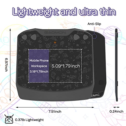 Drawing Tablet Gaomon S630 5X3.2 Inch Osu Tablet With 4 Express Keys - Android Supported Computer Graphics Tablet With Battery-Free Stylus And 8192 Levels Pressure #TOP7