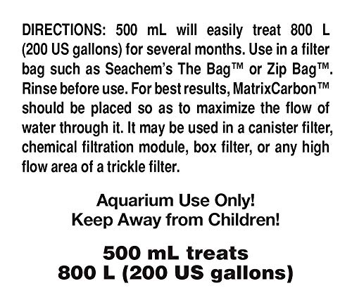 Seachem Matrix Carbon - carvão ativado que remove orgânicos dissolvidos - 500ml, Branco