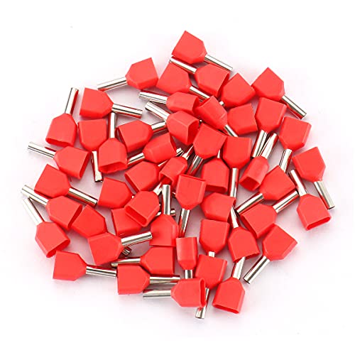 Baomain Awg 18/1.0Mm² Wire Copper Crimp Connector Twin Insulated Ferrule Pin Cord End Terminal Te1008 Red Pack Of 100 #TOP4