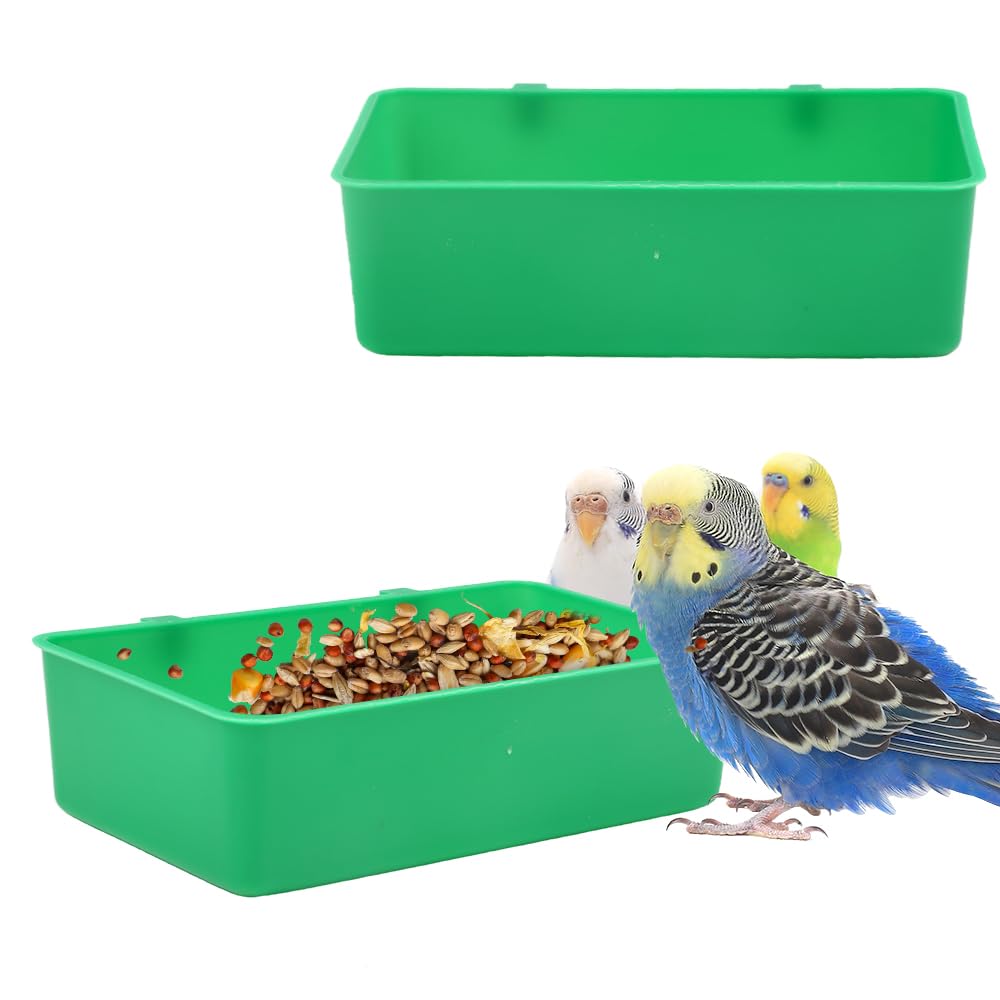 2 Pcs Pet Bird Parrot Food Bowls Small Animal Feeder Bowl Basic Dish Convenient Hanging Container for Small Bird Parrot