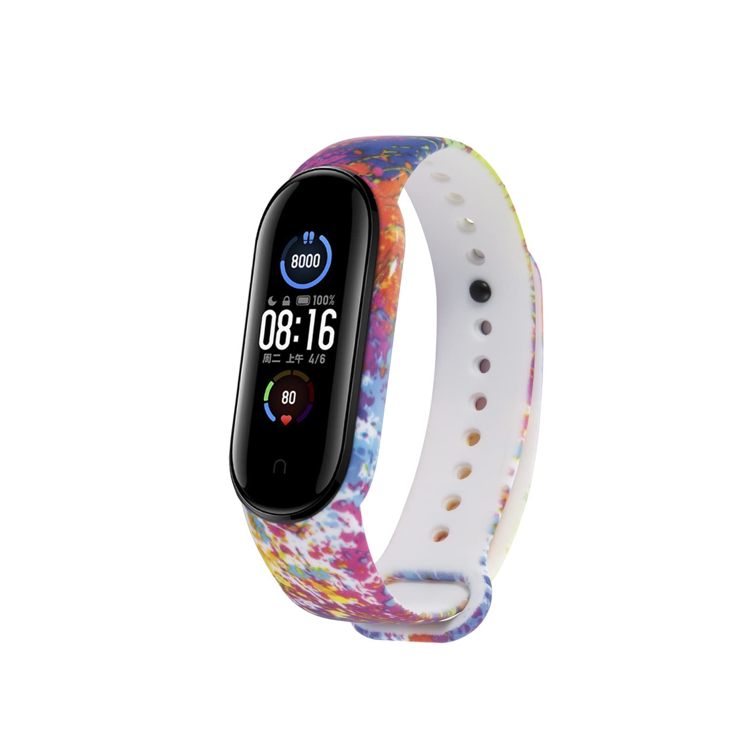 Paquete de 10 correas compatibles con Mi Band (7/5/6) – Correa de silicona flexible estampada para rastreador 7