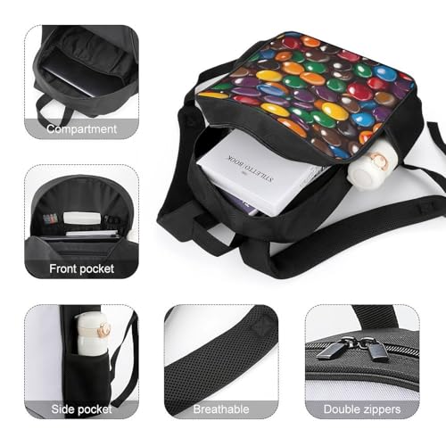 Candy Coated Chocolate Travel Backpack Casual Daypack Shoulder Bag with Adjustable Shoulder Straps for Hiking4