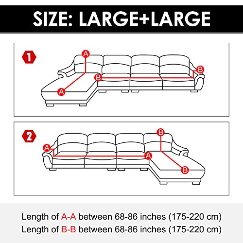 Joydream 2Pcs Sectional Couch Covers, Printed L-Shaped Sofa Covers, Stretch Couch Slipcovers For Sectional Sofa, Sofa Slipcovers With 2 Pillowcases (Pattern Mf, Large + Large) #TOP5