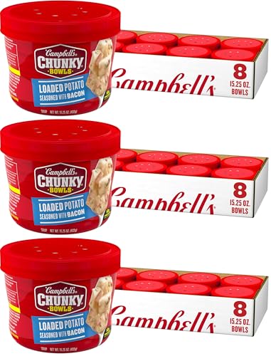 Image of Campbell's Chunky Soup, Loaded Potato Seasoned with Bacon, 15.25 oz Microwavable Bowl (Case of 8) (Pack of 3)
