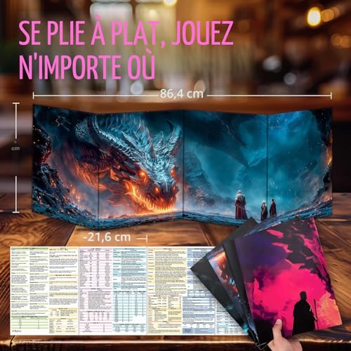 Byhoo DM Lot de 2 parapluies visuels pour D&D 5E 2 mondes thématiques, surface imperméable, triple pliage (A4), compatible avec le manuel du lecteur – vue 3