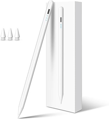 Stylus Pen for iPad Pencil 10th Generation, 3X Fast Charge Apple Pencil with Palm Rejection & Tilt Sensitivity, Compatible for 2018-2025 iPad 6/7/8/9/10/11, Pro 11"/12.9"/M4, Air 3/4/5/M2/M3, Mini 5/6