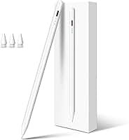 Caneta stylus para iPad 10ª geração, carga rápida em 13 minutos, com rejeição de palma, sensível a inclinação, compatível com iPad 6/7/8/9/10/11, Pro 11”/12,9”/ M4, Air 3/4/5/M2/M3, Mini 5/6