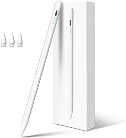 Caneta stylus para iPad 10ª geração, carga rápida em 13 minutos, com rejeição de palma, sensível a inclinação, compatível com iPad 6/7/8/9/10/11, Pro 11”/12,9”/ M4, Air 3/4/5/M2/M3, Mini 5/6