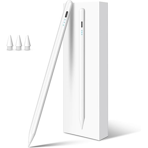 Stylus Pen for iPad Pencil 10th Generation, 3X Fast Charge Apple Pencil with Palm Rejection & Tilt Sensitivity, Compatible for 2018-2025 iPad 6/7/8/9/10/11, Pro 11"/12.9"/M4, Air 3/4/5/M2/M3, Mini 5/6
