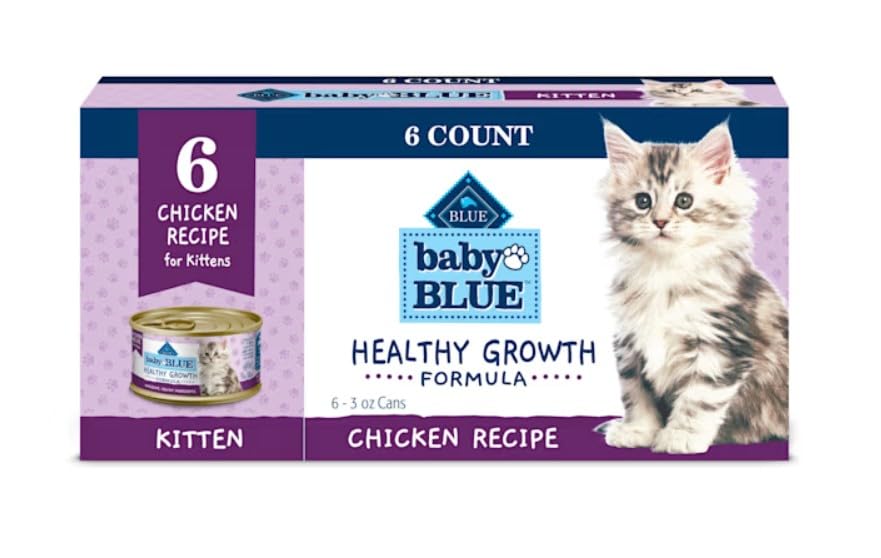 Image of Blue Buffalo Baby Blue Healthy Growth Formula Natural Grain Free Kitten Pate Wet Food Variety Pack, 3 oz., Count of 6