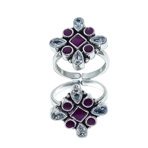 Ruby White Topaz Dainty Toe Ring, Anniversary Toe Ring, Women Toe ring,Toering, 92.5 Sterling Silver Toering, Bohemian Toering, Malte Stone Toering.-image-48