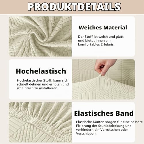 Ystyle Stretch Stuhlhussen 2er Set, Stuhlbezug Elastischer, Hussen Für Stühle Abnehmbarer Waschbarer, Universal Stuhlbezüge… – Ansicht 5