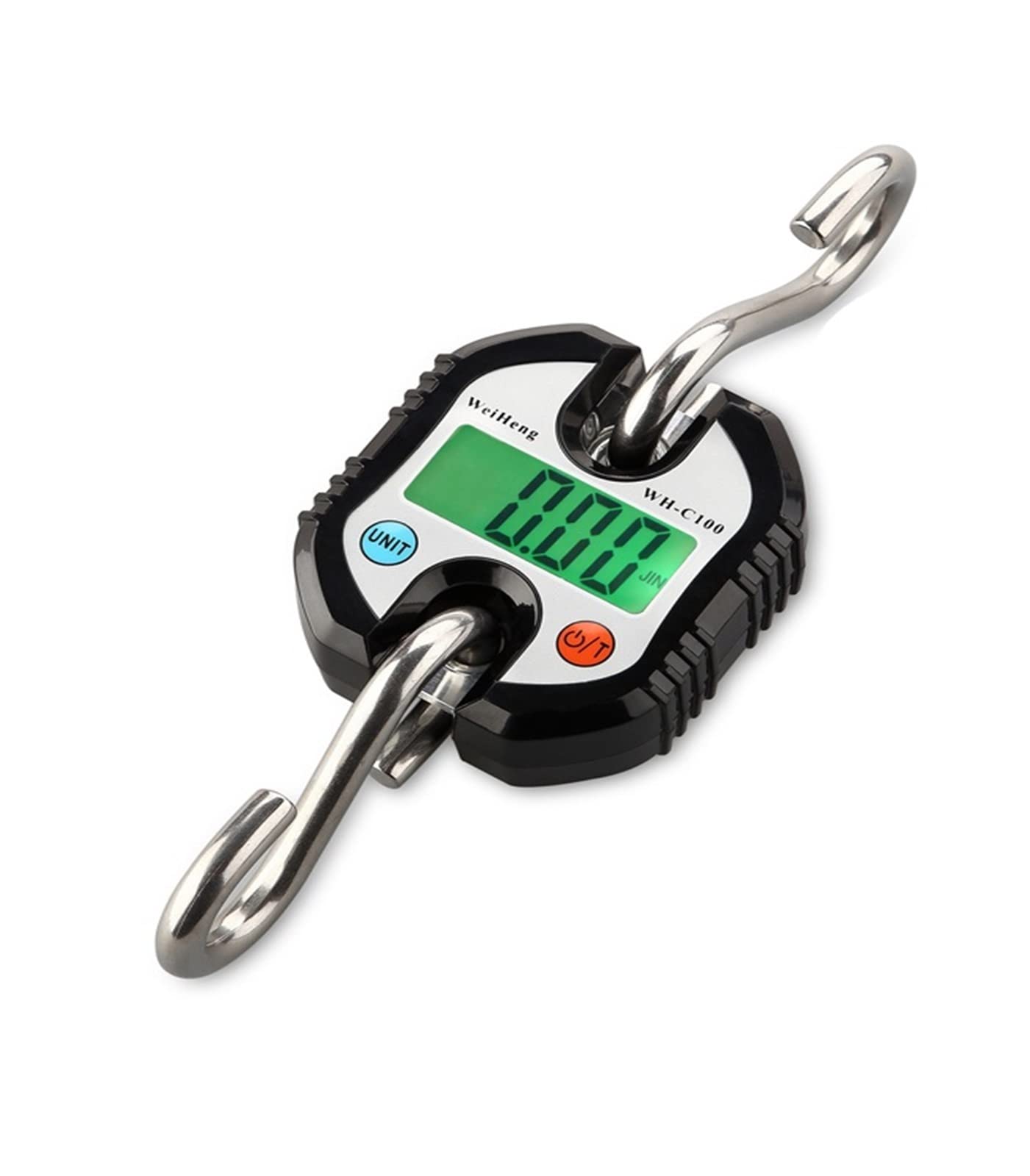 Crane Scale, 150/200/500kg Crane Scale Heavy Duty Hanging Weighting Hook Steelyard Portable LCD Electronic Digital Industrial(150kg-Black)