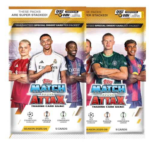 Image of Topps UEFA Champions League Match Attax 2025-26 Trading and Collectible Card Game (Flow Pack of 34)