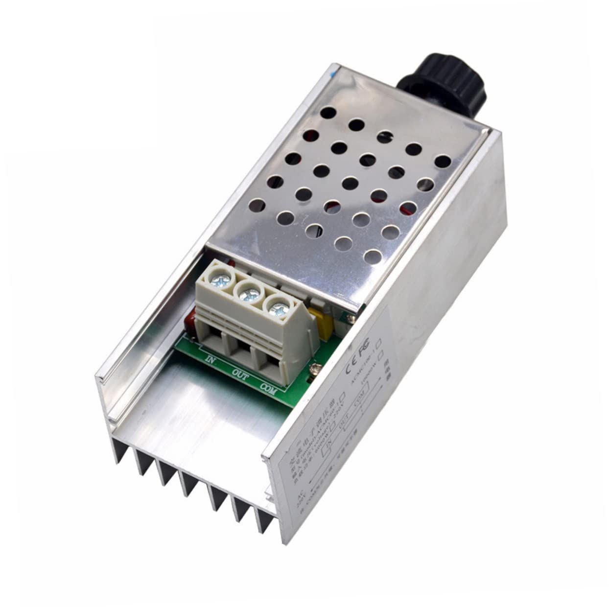 Regulador de Voltaje de 10000 W 0-220v Carcasa de Metal Claro | Control por Silicio, Metal, para Lámpara y Motor Pequeño, Ajuste de Atenuación y Temperatura