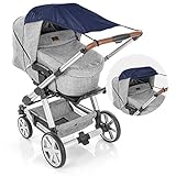 reer ShineSafe Sonnensegel für den Kinderwagen, Sonnenschutz für viele Modelle, blau