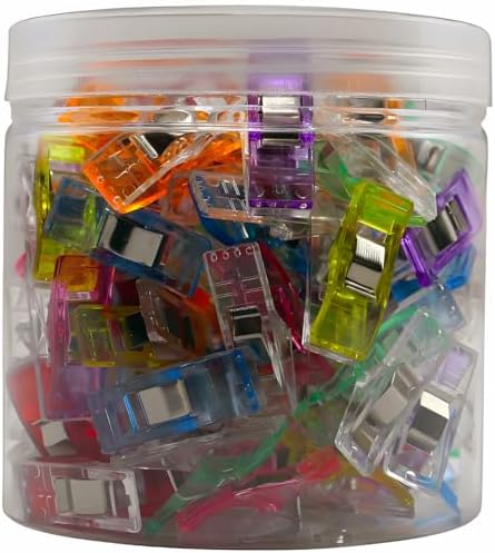 Sewing Clips,100 Pcs,Sewing Clips for Fabric,Fabric Clips for Sewing and Quilting,Quilting Clips for Binding,Sewing Accessories and Supplies(9 Colors)