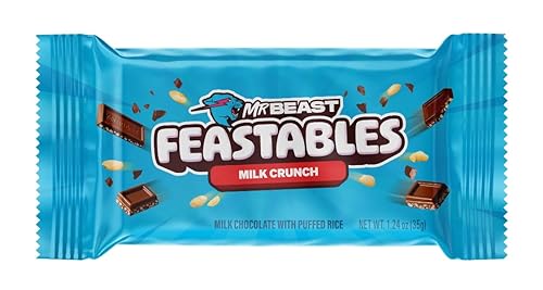 Miniatura 3 de Feastables Beast Bar Crunch and Creamy Milk Bundle  Chocolate con leche, leche crujiente, mantequilla de maní y nuevo! Barras de mantequilla de maní