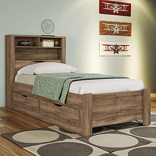 Cama de Solteiro com Gavetas e Baú Invicta Atacama