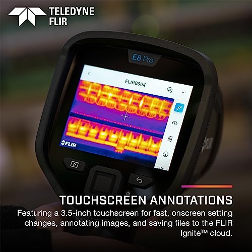Image of FLIR E8 Pro Commercial Thermal Imaging Camera with WiFi, High Resolution Infrared Camera with FLIR Ignite Cloud | Infrared camera, -20 to 550C, MSX, 9Hz, Li-Ion battery, case, commercial inspection