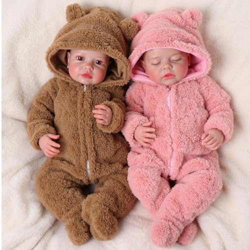 BABESIDE Reborn Baby Dolls Twins 20 Inch Realistic Newborn Baby Dolls Soft Body Real Life Reborn Dolls Lifelike Baby Dolls with Gift Box for Kids Age 3+ Collectors Birthday Gift for Girls