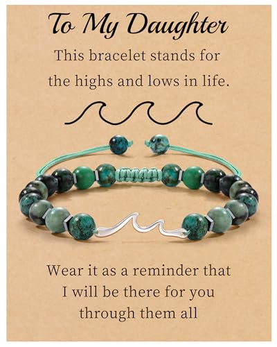 Sistble Gifts for Daughter, Mothers Day Gifts Daughter Birthday Gift Bracelets from Mom To My Bracelet Jasper Love Bracelets for Women Braided Beaded Jewelry