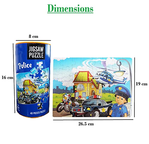 Image of MUREN Police Jigsaw Puzzle Game for Kids- Age of 5-12 Years Old- Educational and Fun Children Game-Child Learning & Creativity Game Fun Child Play (40 Pieces-Multicolor)