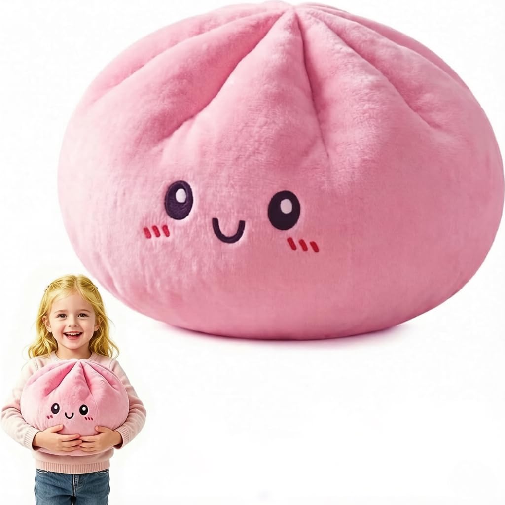 Baboies Adorable Giant Steamed Bun Dumpling Plush Toy – Soft Squishy Pillow for Kids, Fidget Gift (Pink) — image 1