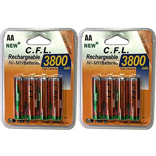 Pack 8 Piles Lithium AA Rechargeables 3000mWh + Chargeur USB-C - Haute Capacité 1.5V - Pour Appareils Énergivores